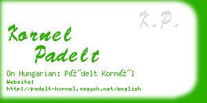 kornel padelt business card